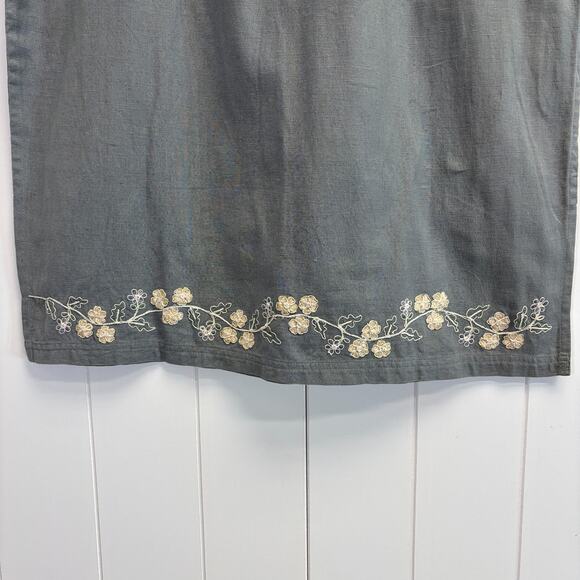 Handmade Womens Trad Wife Homestead Floral Embroidered Skirt Size L Farmgirl - Picture 4 of 6